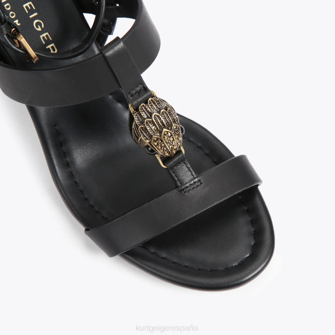 Kurt Geiger mujer Bloque de barra en T London Hampton 2LPR338 | calzados negro